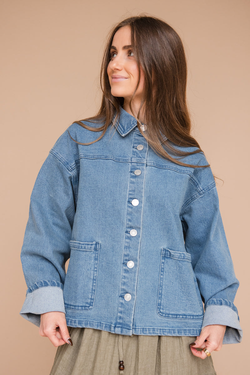 Kendra Jacket-Denim – Love Olive Co