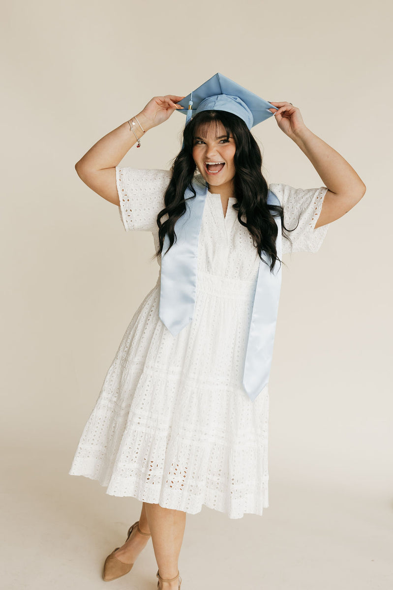 Caribbean Dress Knee Length-White Eyelet – Love Olive Co