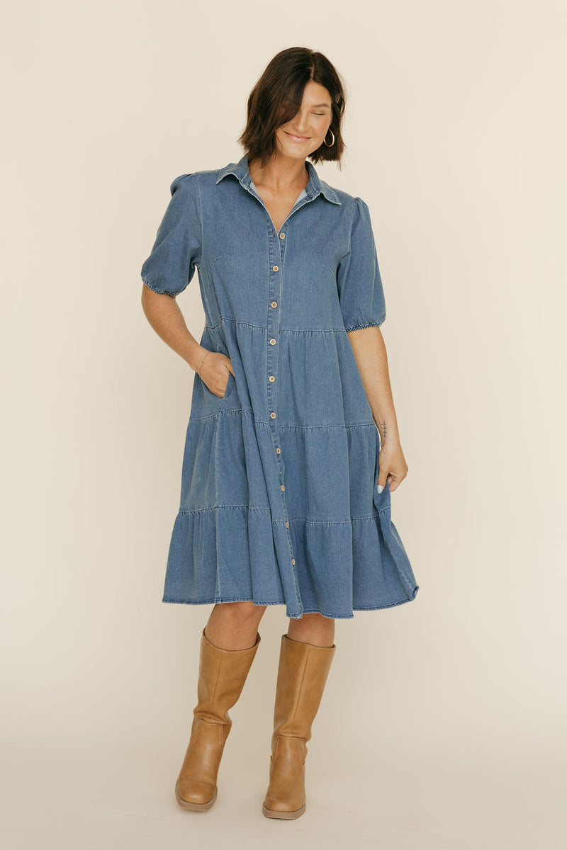 co denim dress Wilson Dress-Denim Wear with white sneakers Naturally Chic Black Button size-womens-clothing_:Regular 0 (XS) siz:Size 45