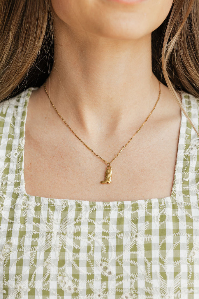 Emerson Boot Necklace-Gold