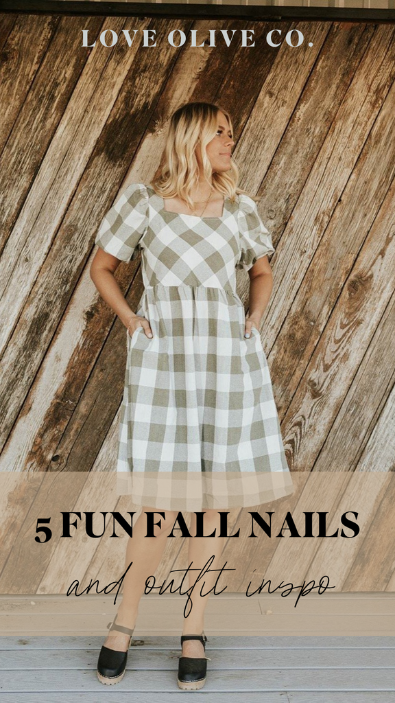 5 fun fall nails and outfit inspo. www.loveoliveco.com