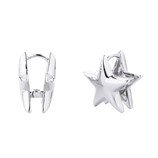 Huggie Star Earrings-14K Gold Dipped Silver
