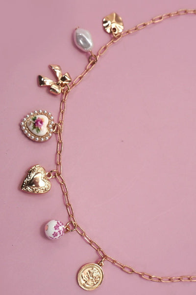 Elena Charm Necklace-Gold