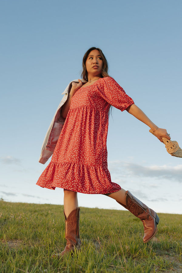 Kassie Dress-Red Floral