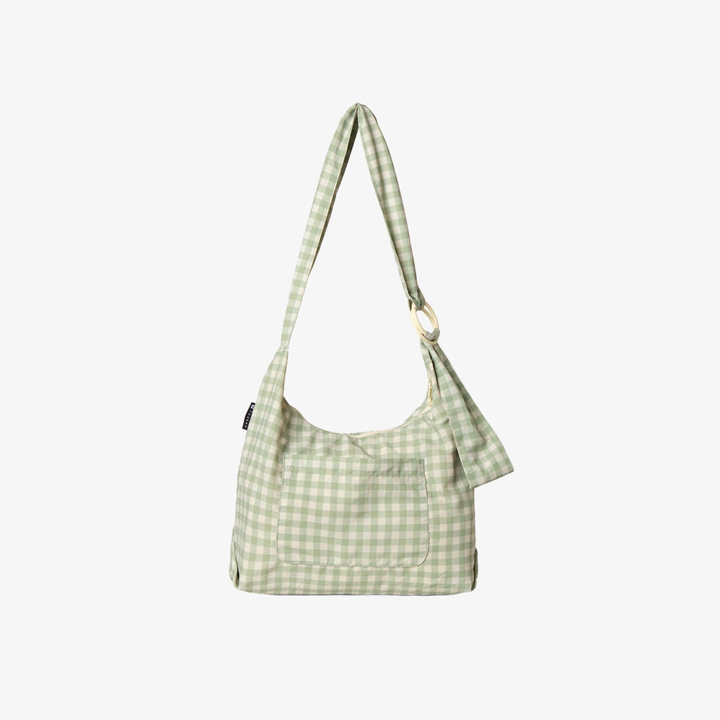Thread Mini Slouchy Bag-Green Gingham