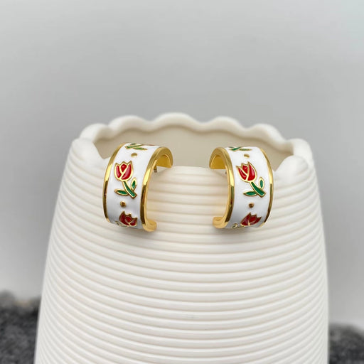 Tulip Hoop Earrings-18K Gold Plated