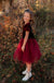 Little Girl's Bridget Dress-Burgundy