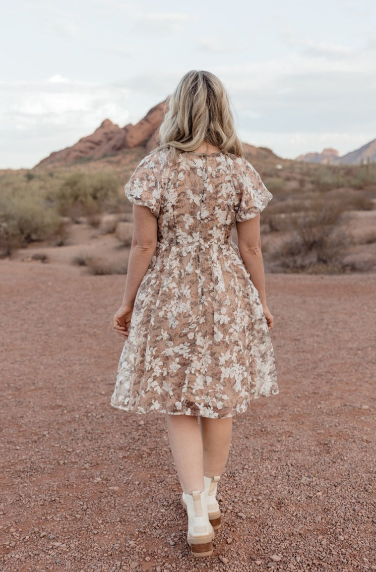 Whimsy Dress-Tan Floral – Love Olive Co