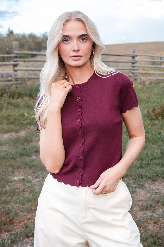 Sloane Top-Burgundy
