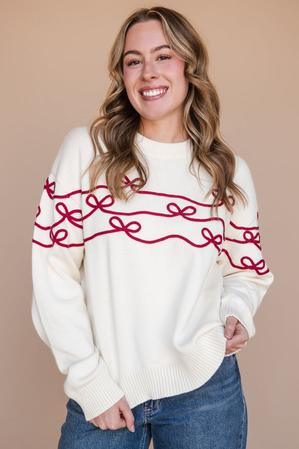 Beautiful Bow Sweater-Ivory