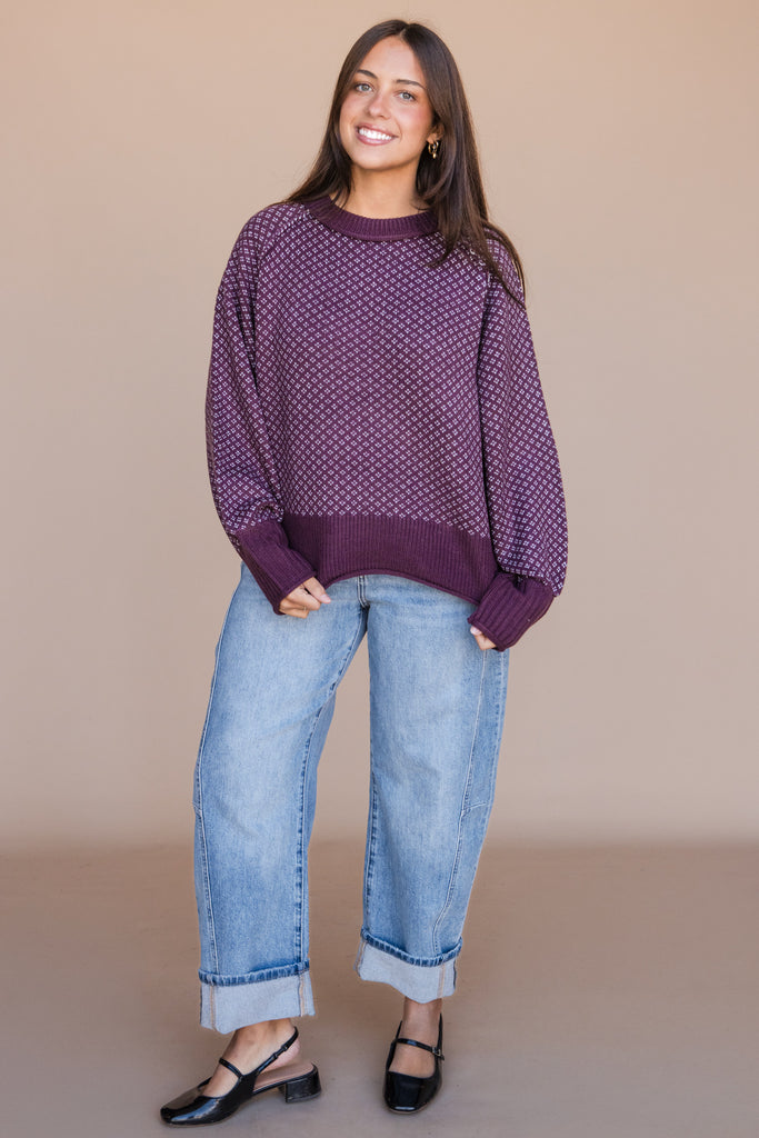 Mickie Sweater-Dark Cherry