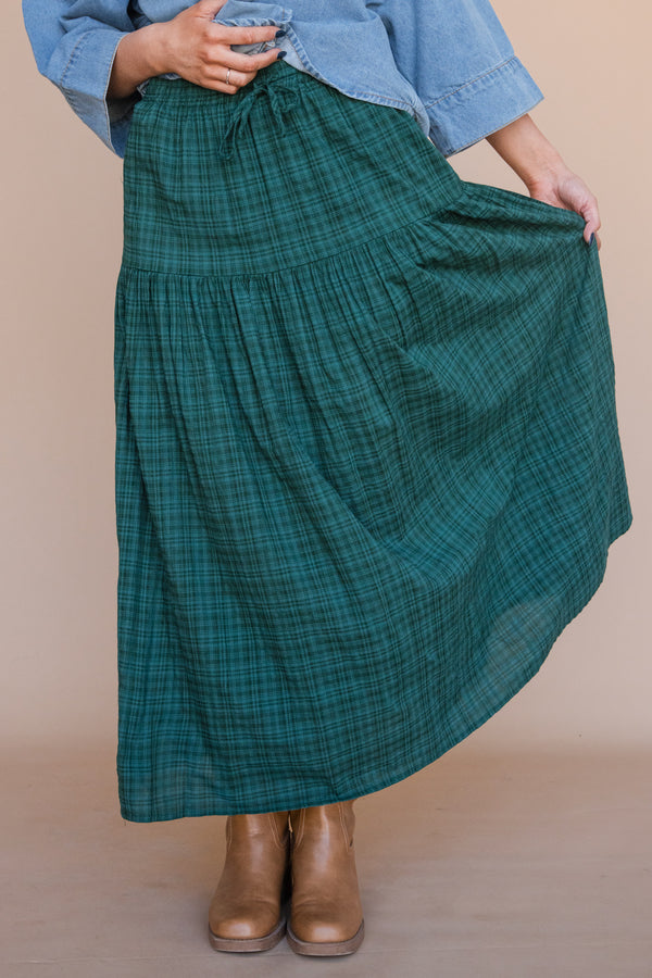 Connor Skirt-Green Plaid