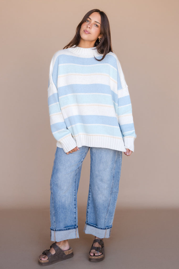 Peggy Sweater-Beige/Blue