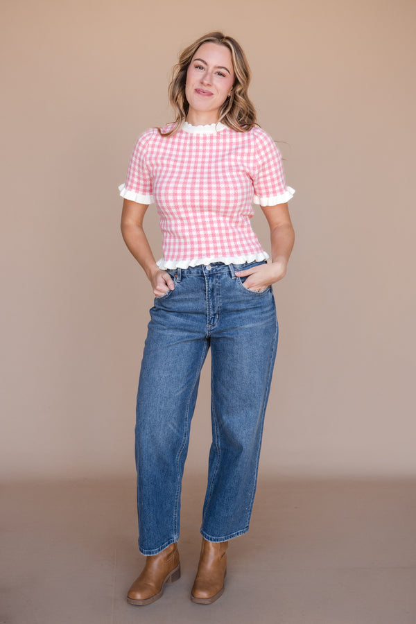 Suki Top-Pink Gingham
