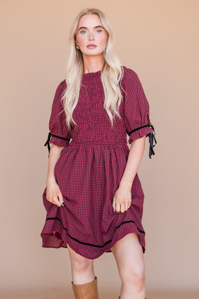 Charli Dress-Red/Black
