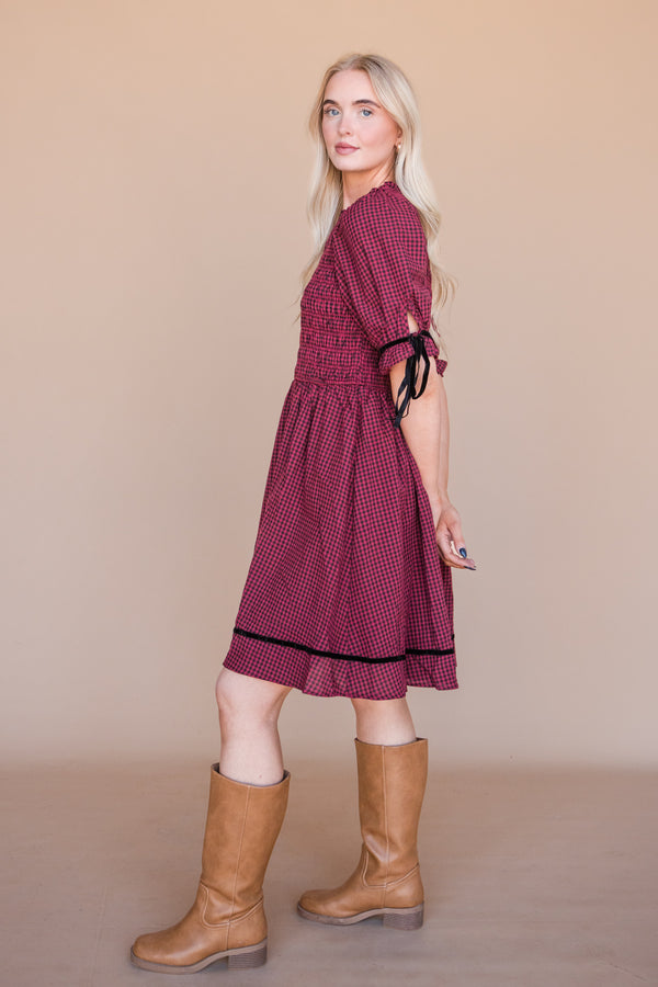 Charli Dress-Red/Black
