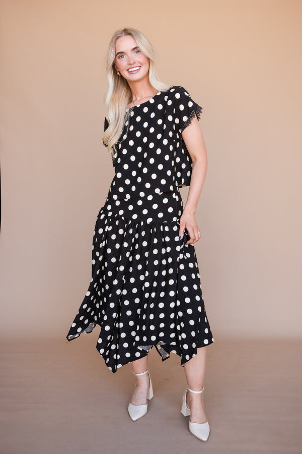 Holland Top-Black Polka Dot