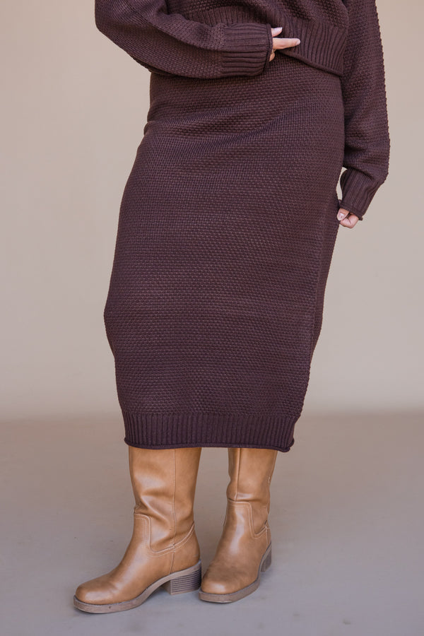 Kenny Sweater Skirt-Chocolate