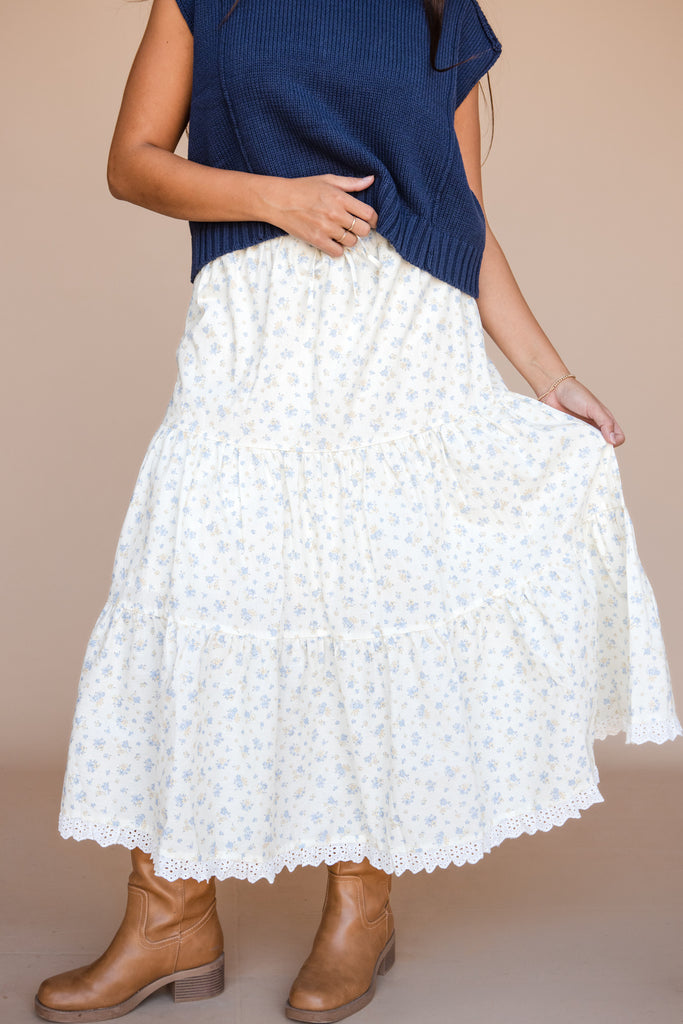 Samara Skirt-Cream Floral