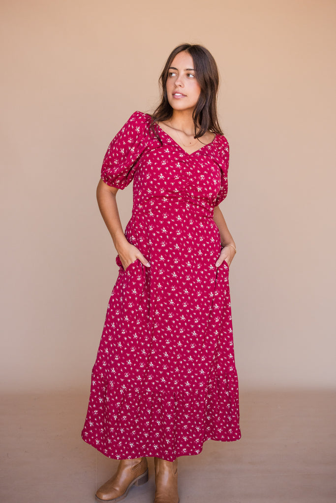 Emmaline Dress-Red Floral