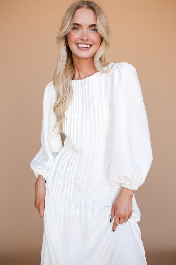 Juliet Dress Long Sleeve-White