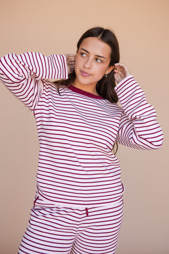 Barrett Top-Burgundy/Pink