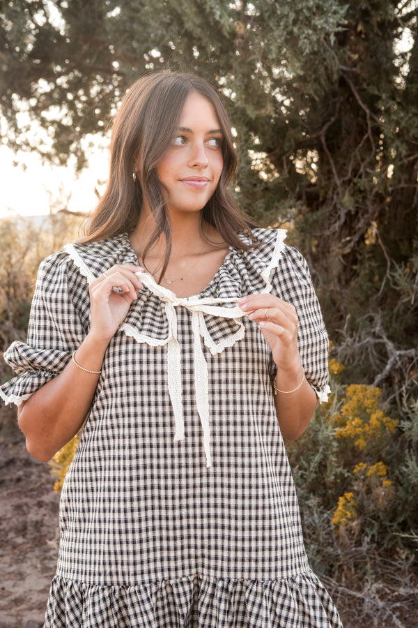 Odessa Dress-Brown Plaid