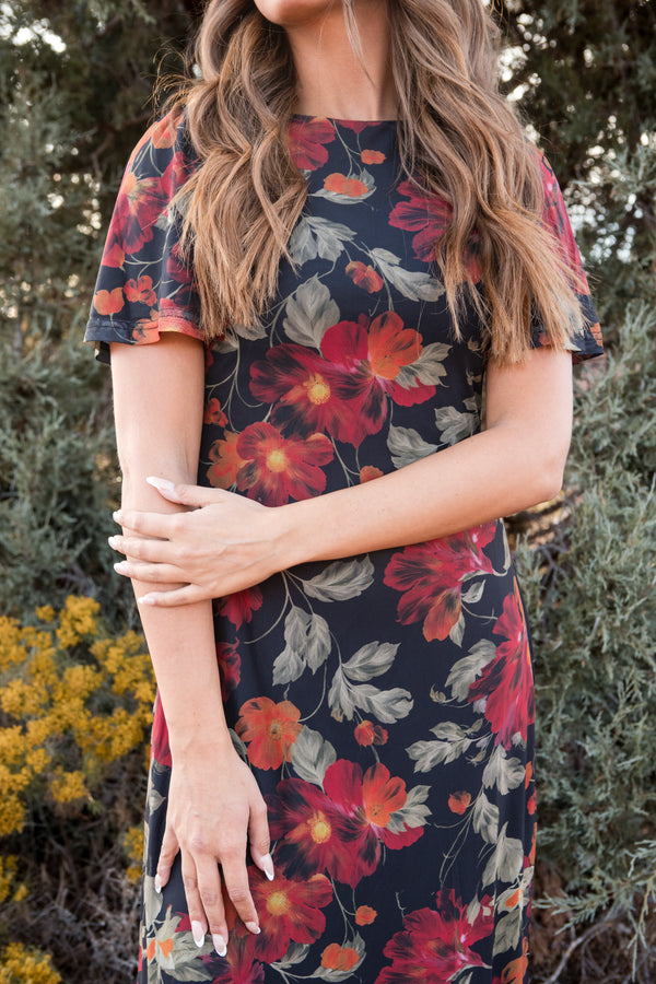 Lyra Dress-Black Floral