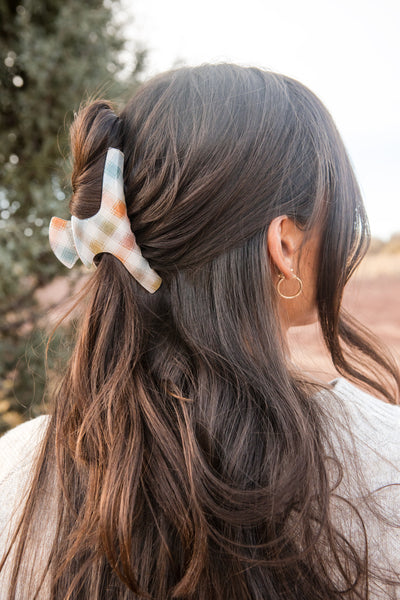 Rachel Claw Clip-Plaid Multi