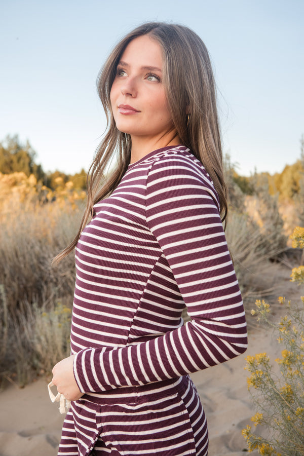 Regina Top-Berry Stripe