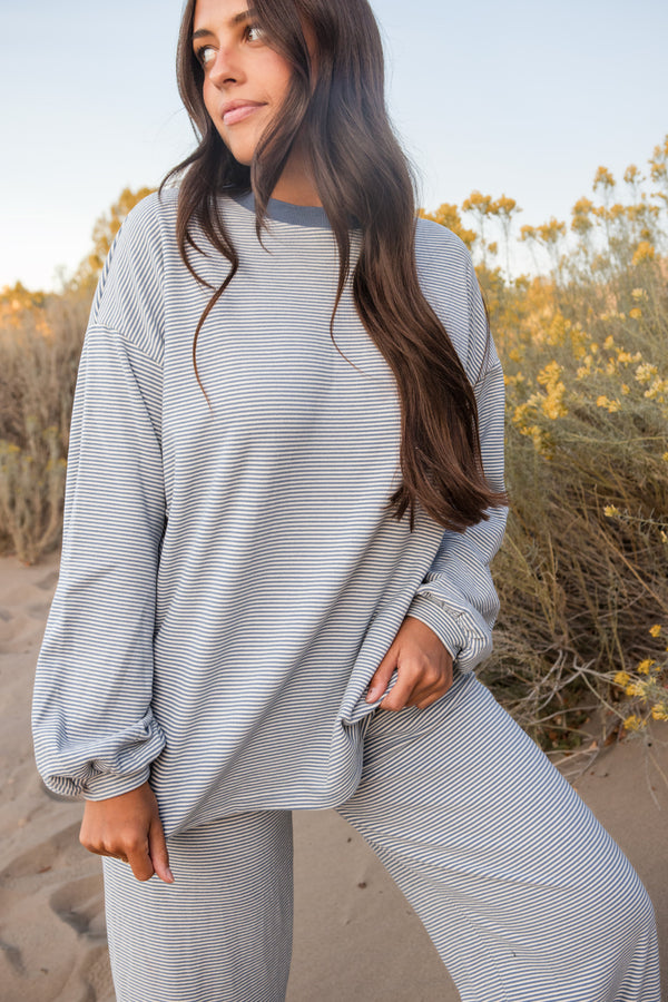 Olivia Pullover-Blue Stripe