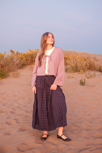 Connor Skirt-Navy Plaid