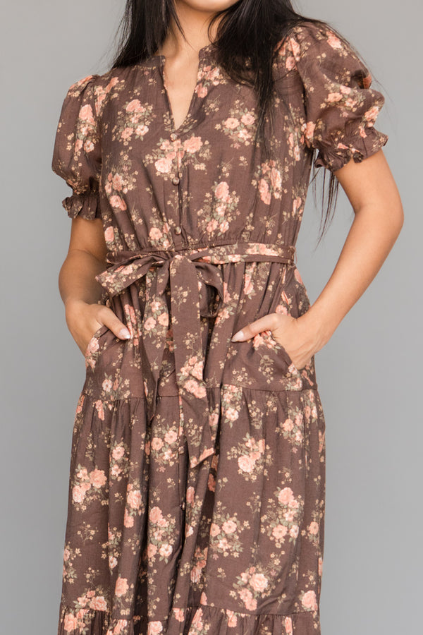 Tara Dress-Brown Floral