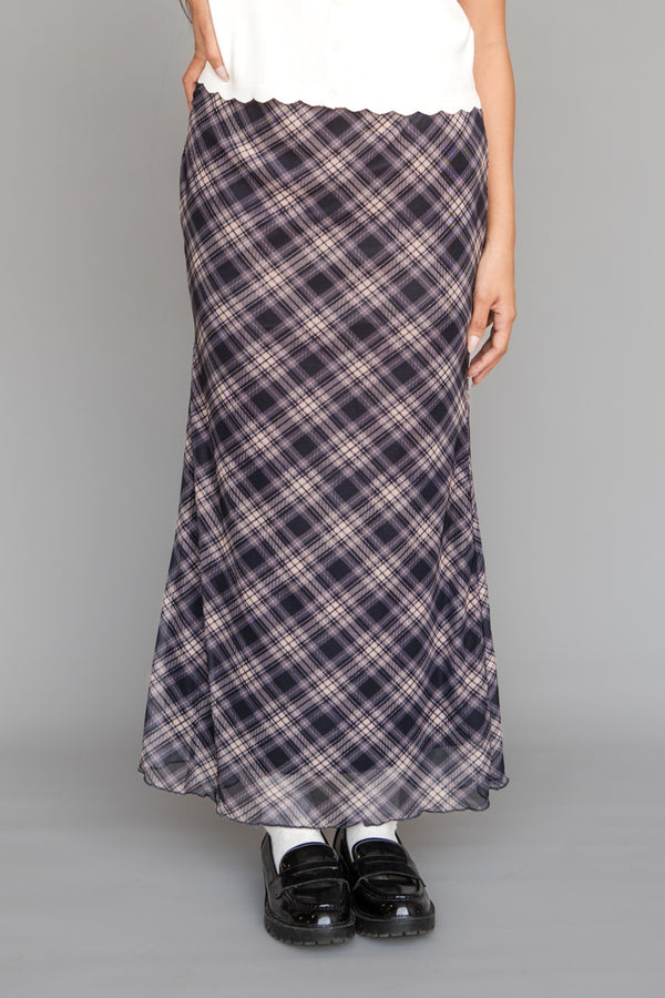 Mia Skirt-Black Plaid