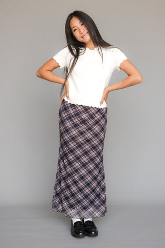 Mia Skirt-Black Plaid