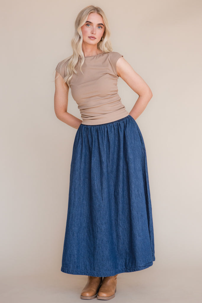 Mckenna Skirt-Blue Denim