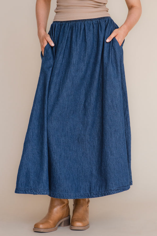 Mckenna Skirt-Blue Denim