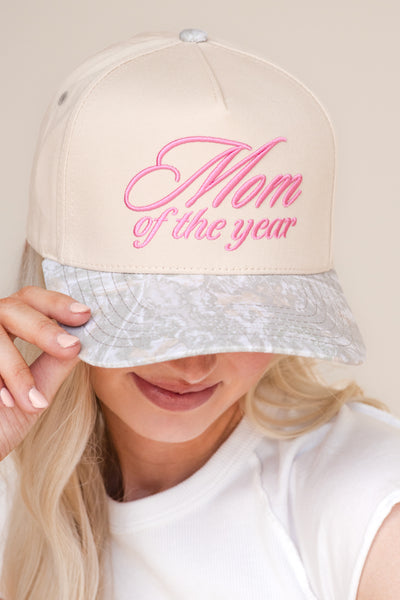Mom of the Year Trucker Hat-Beige/Camo