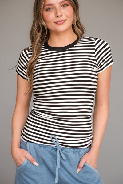 Beckham Top-Black/White