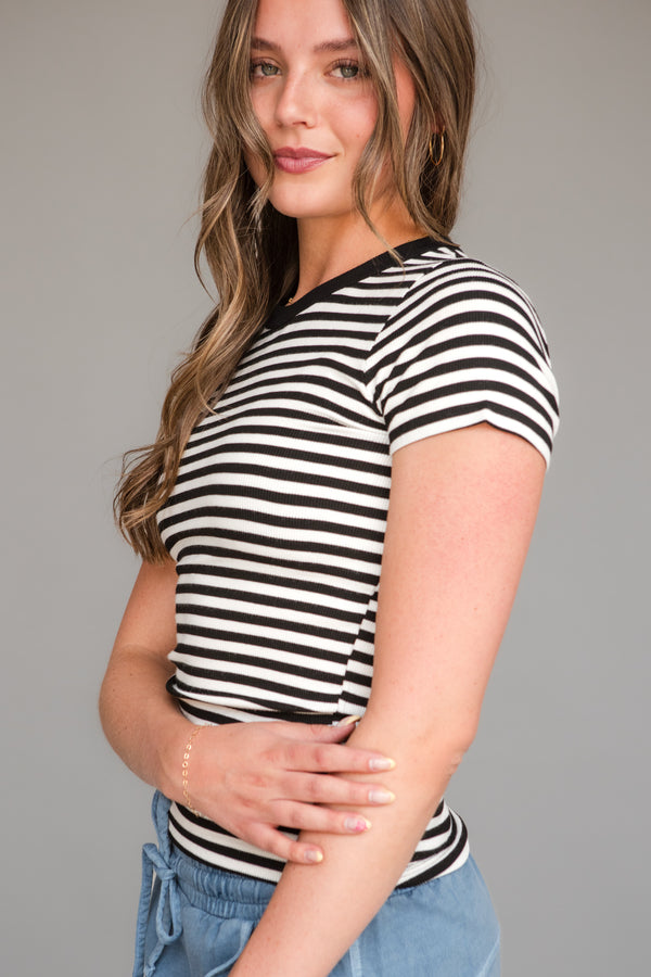 Beckham Top-Black/White
