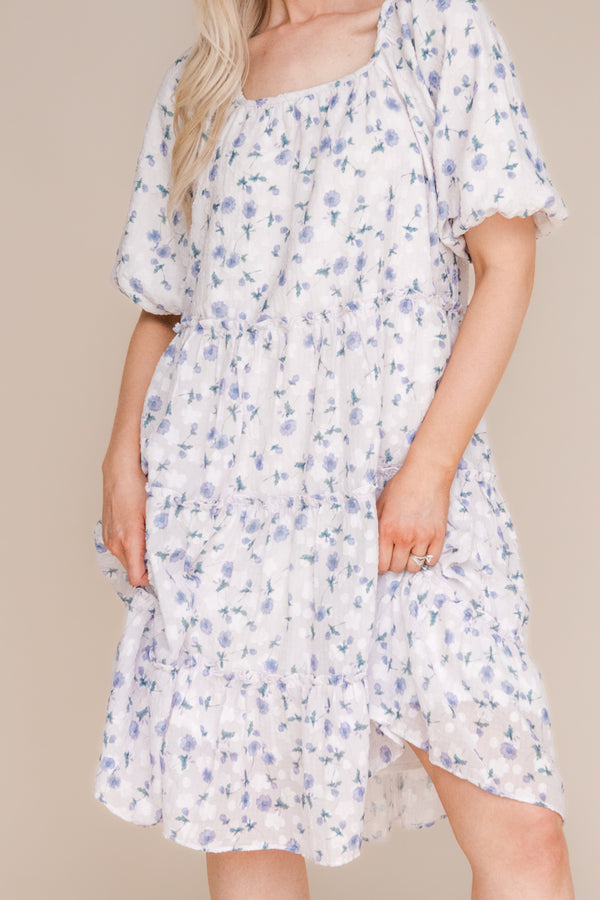 Kenley Dress-Periwinkle Floral