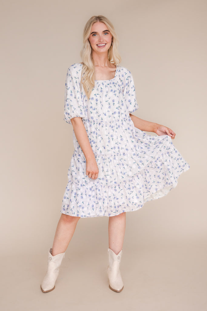 Kenley Dress-Periwinkle Floral