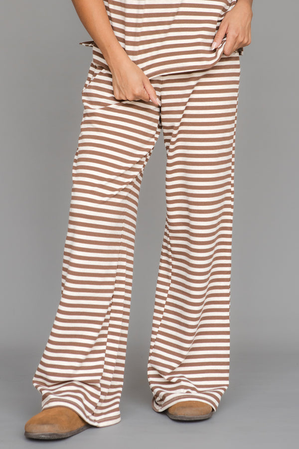 Lesli Pants-Brown Stripe