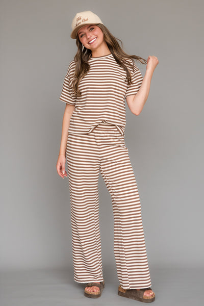 Lesli Pants-Brown Stripe