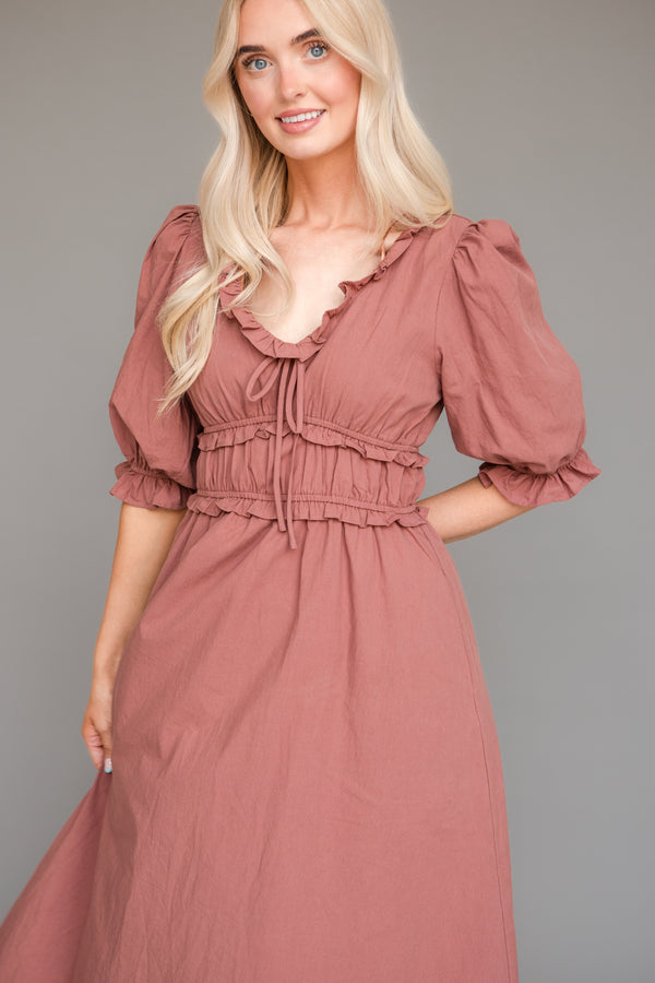 Terry Dress-Dusty Rose