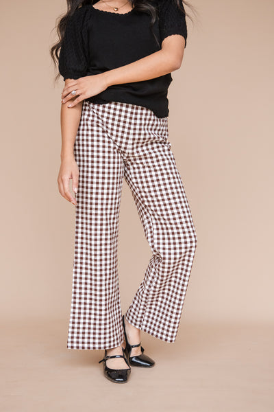 Hattie Pants-Brown Gingham