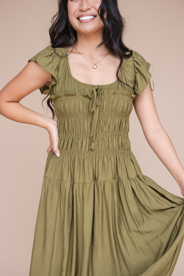 Demi Dress-Olive
