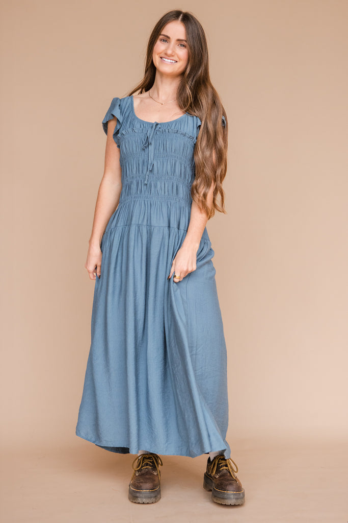 Demi Dress-Dusty Blue