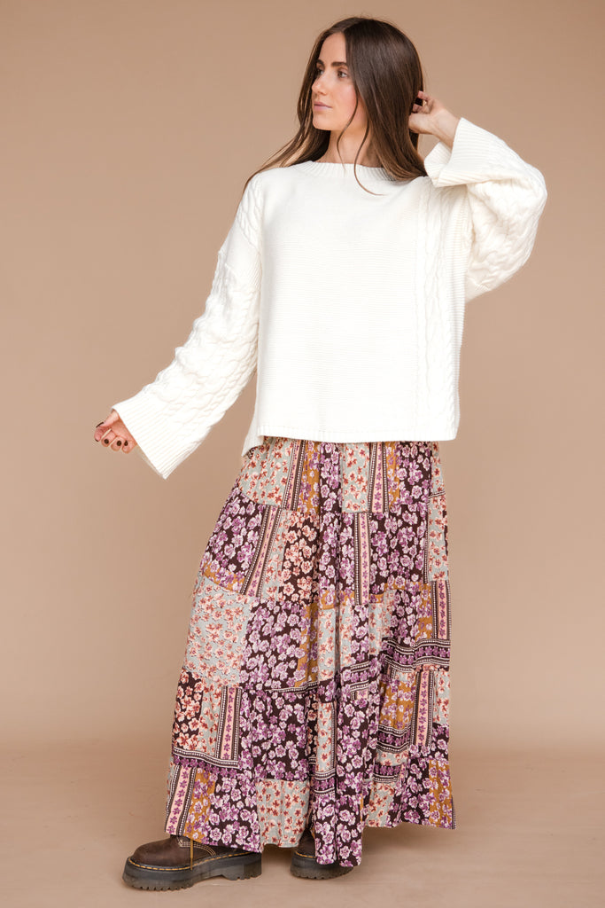 Hadley Skirt-Brown Patchwork
