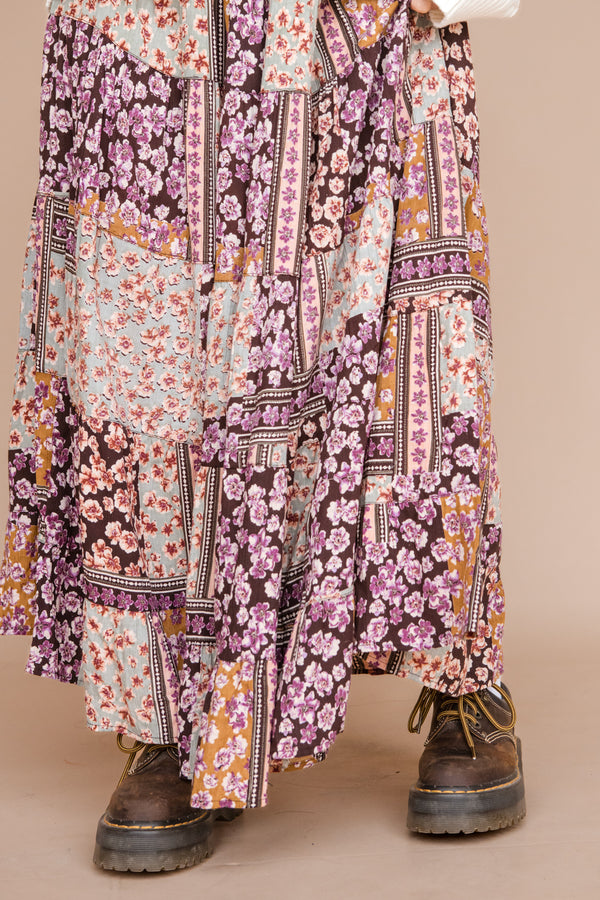 Hadley Skirt-Brown Patchwork